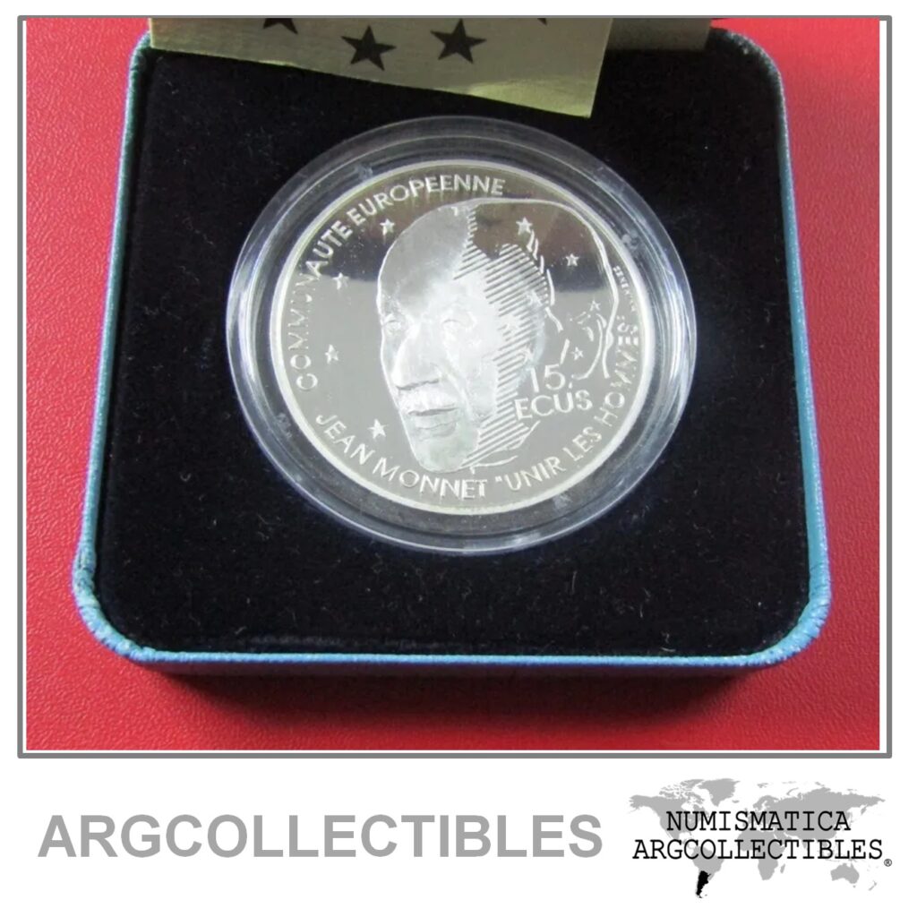 Francia Moneda Plata Francos Ecus Jean Monnet