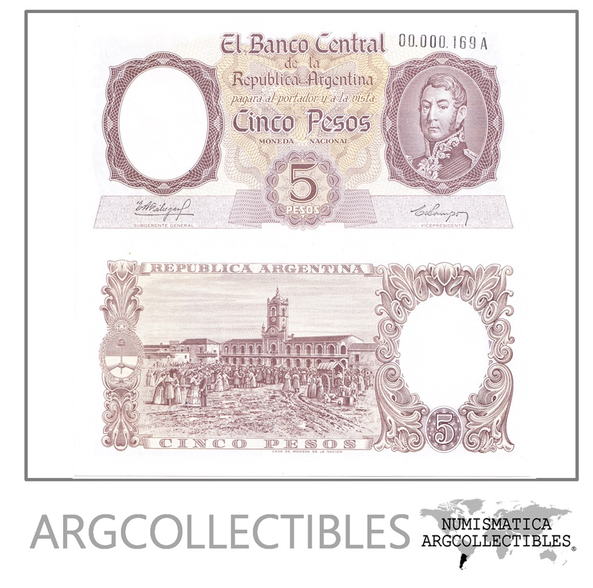 Argentina Billete Pesos P A Numero Bajo Unc