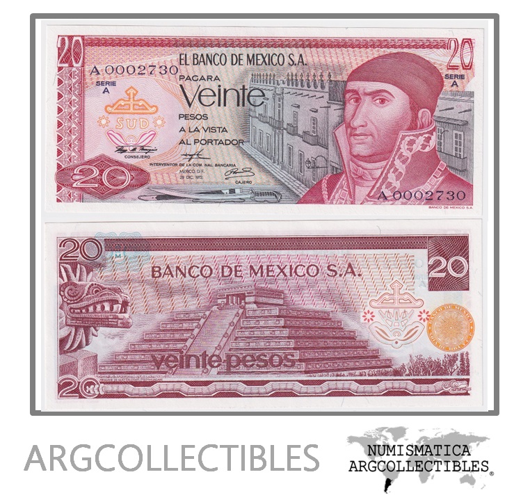 Mexico Billete Pesos P A Unc Numero Bajo Argcollectibles