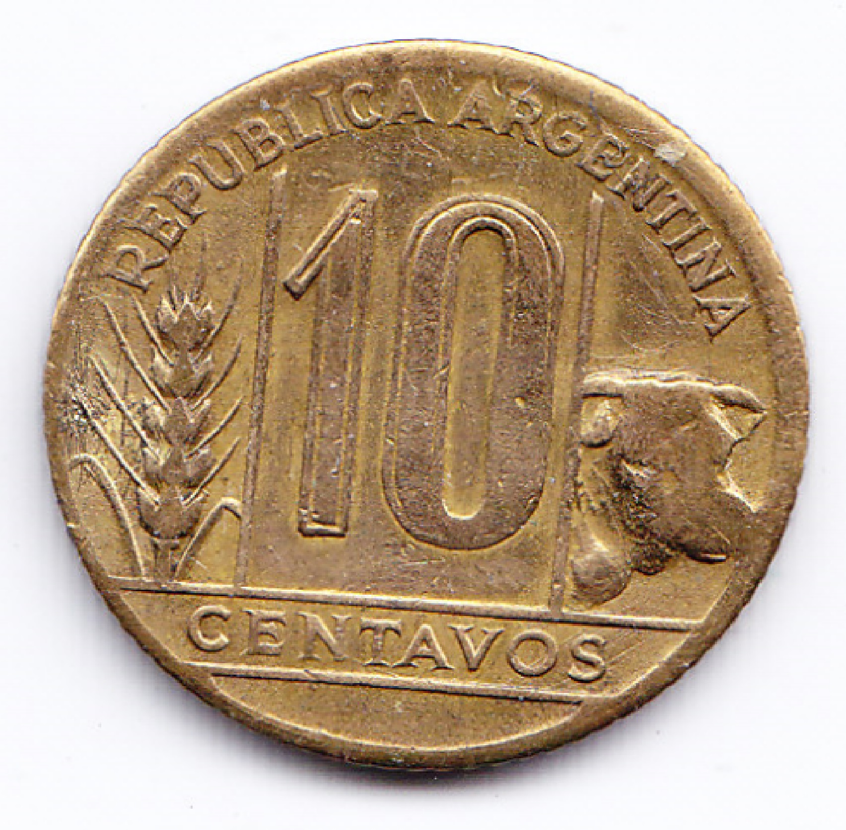 Argentina Moneda Nacional 10 Centavos 1946 Bronce Vf Argcollectibles